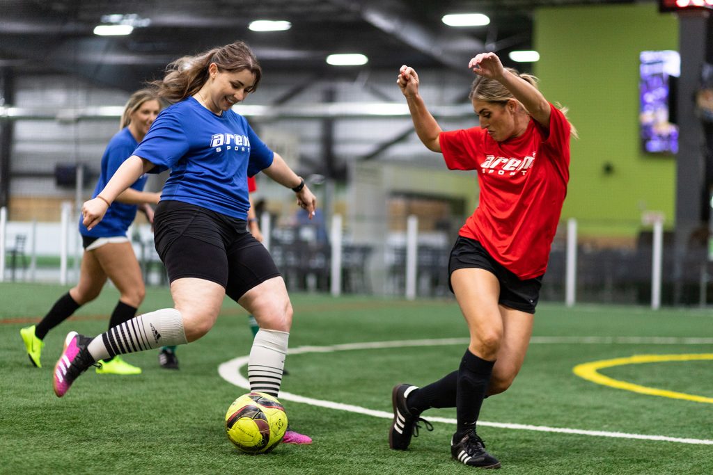 arena adult soccer league near goal shot